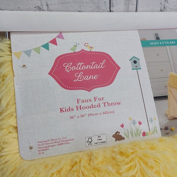 'COTTONTAIL LANE' PLUSH HOODED THROW BLANKET 36"×56" 'CHINNI' 'CHIC' - Picture 8 of 16